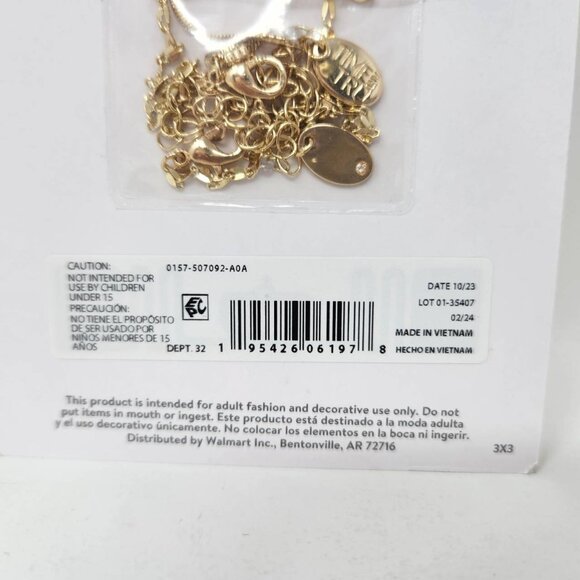 Time And Tru Taurus Zodiac Necklace Set Gold Tone 16" & 18" With Extenders - Picture 8 of 8